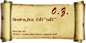 Ondrejka Zénó névjegykártya